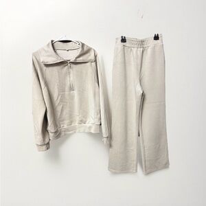 Women's Cream Pants & Jumpsuit Set
